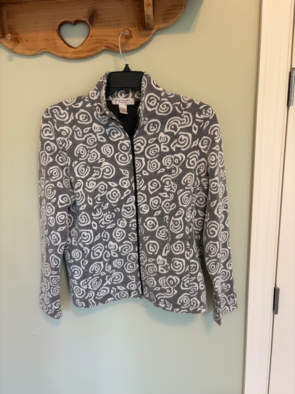 RAFAEL Black and White Swirl Knit Jacket